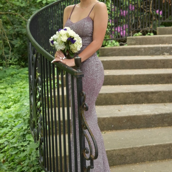 Windsor, purple, sparkly, long dress, Size XS - Picture 4 of 5